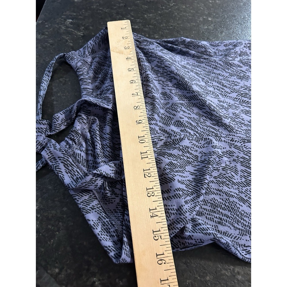 #82 Eddie Bauer Womens Sz S Knee Length Athletic Dress Blue Black Built in Bra - Picture 7 of 7